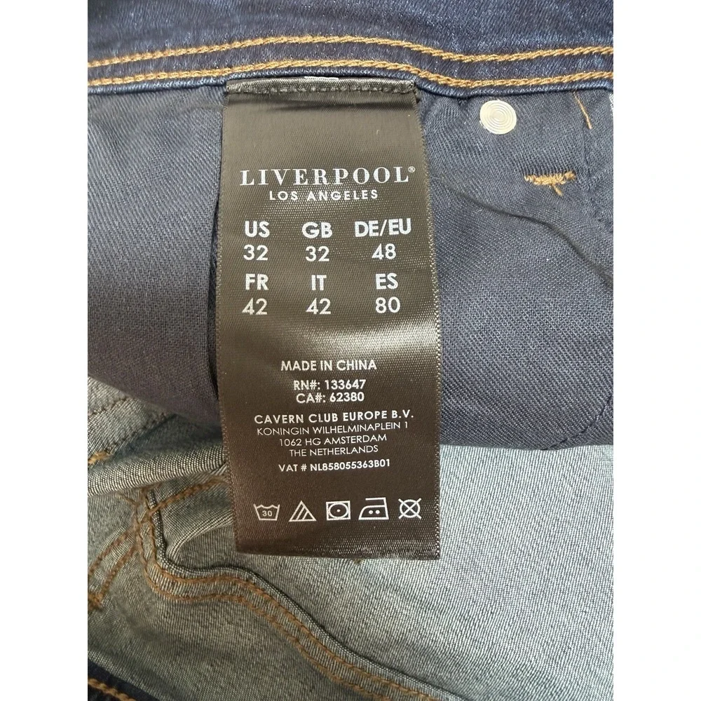Liverpool Los Angeles NWT Kingston Modern Straight Bullet Dark Wash Jeans 32x32